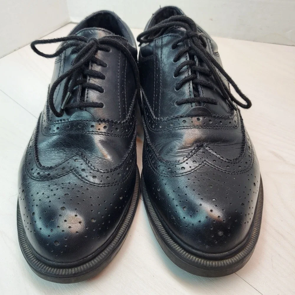 Dr Scholls Lexington Wingtip Oxford Dress Shoes Black Leather Men 10W
